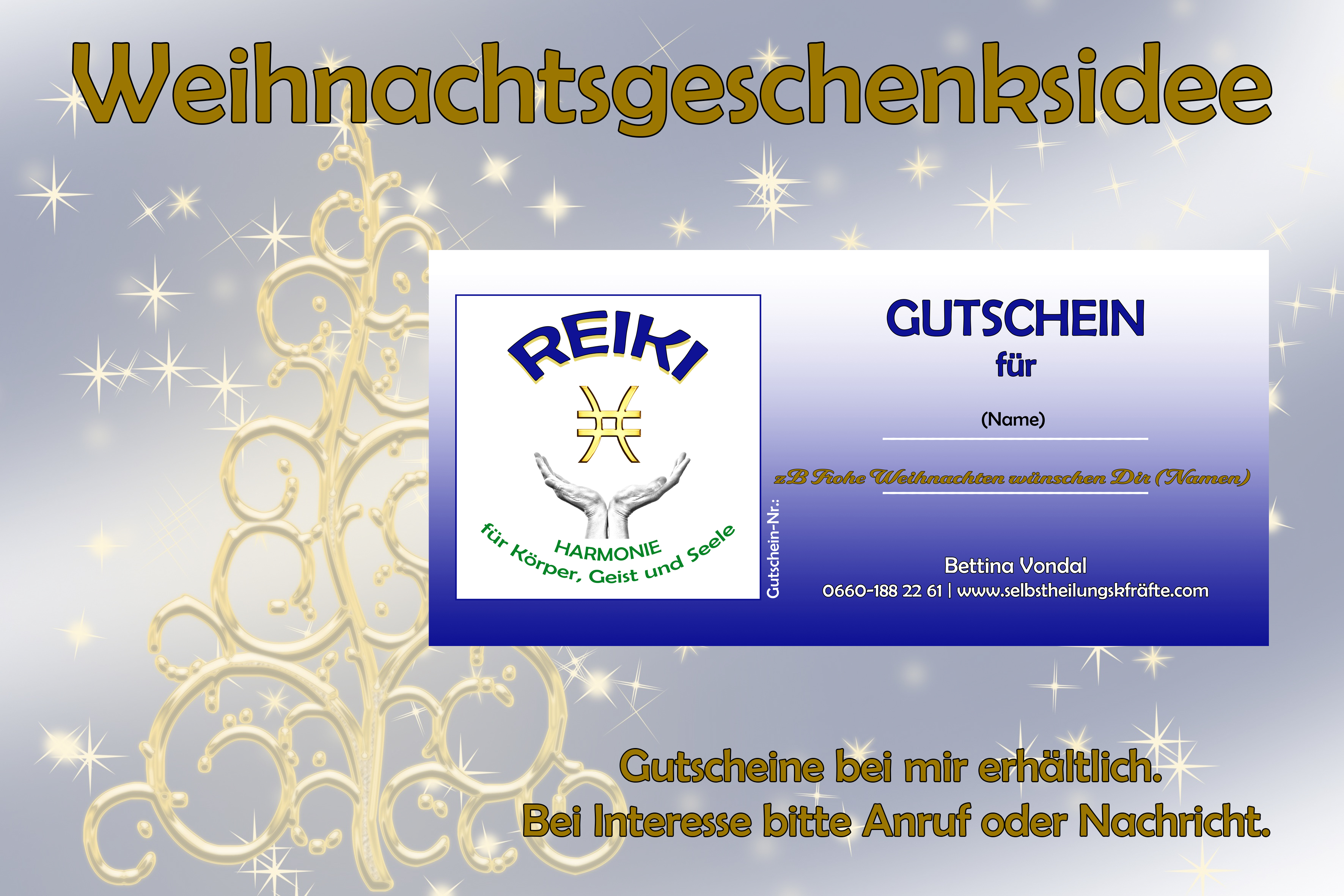 Weihnachtsgeschenksidee Gutscheine